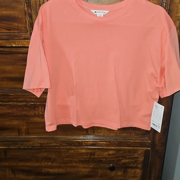 Athleta Nwts Womens True Cotton Crop Tee!! Sz Medium! - Picture 2 of 7
